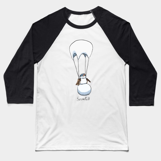 Snowfall Baseball T-Shirt by KColeman